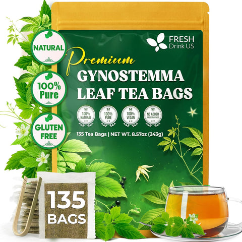 FreshDrinkUS, Premium 120 Mulberry Leaf Tea Bags, 100% Natural & Pure from Mulberry Leaves. Loose Leaf Herbal Tea. Made with Natural Material Tea Bags. No Sugar, No Caffeine, No Gluten, Vegan.
