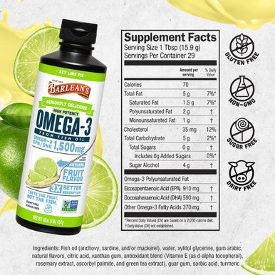 Barlean's Seriously Delicious Omega-3 High Potency Fish Oil Key Lime Pie 16-Oz
