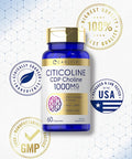 Carlyle Citicoline Cdp Choline 1000Mg 60 Capsules Non-Gmo Gluten Free Supplement