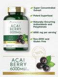 Carlyle Acai Berry Capsules 6000mg | 250 Count | Non-GMO & Gluten Acai Berry Extract