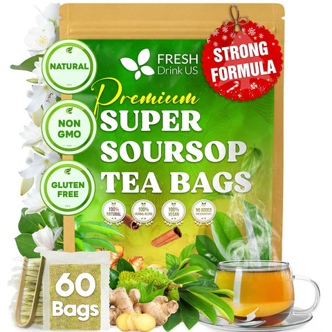 FreshDrinkUS, Premium 120 Mulberry Leaf Tea Bags, 100% Natural & Pure from Mulberry Leaves. Loose Leaf Herbal Tea. Made with Natural Material Tea Bags. No Sugar, No Caffeine, No Gluten, Vegan.