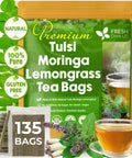 FreshDrinkUS, Premium 120 Mulberry Leaf Tea Bags, 100% Natural & Pure from Mulberry Leaves. Loose Leaf Herbal Tea. Made with Natural Material Tea Bags. No Sugar, No Caffeine, No Gluten, Vegan.