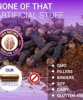 HERBALICIOUS Cloves Capsules - Natural Dietary Supplement - Rich In Vitamins, Minerals, Manganese, Fiber - May Help Strengthen Bones, Promote Digestive Function, Antioxidant Support - 100 Caps