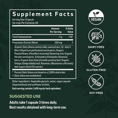 Gaia Herbs Emotional Balance - Support Supplement to Help The Body Cope with - with St. Johns Wort, Passionflower, Vervain, and Oats - 60 Vegan Liquid Phyto-Capsules (20-Day Supply)