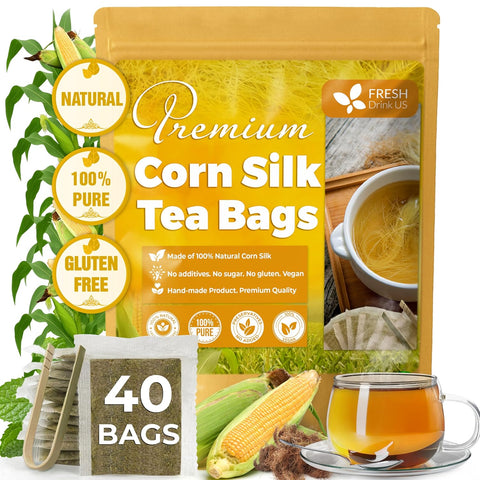 FreshDrinkUS, Premium 75 Mulberry Leaf Tea Bags, 100% Natural & Pure from Mulberry Leaves. Loose Leaf Herbal Tea. Made with Natural Material Tea Bags. No Sugar, No Caffeine, No Gluten, Vegan.