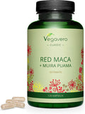 RED MACA Root + Muira PUAMA VegaveroÃƒâ€šÃ‚Â® | 5000mg (10:1) Extract | Libido Booster Supplements | Peruvian Ginseng + Potency Wood | 120 Capsules | No Additives | Vegan
