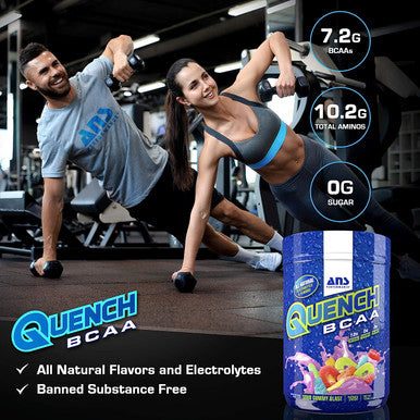 ANS Performance Quench BCAA Powder - Workout Muscle Recovery Drink -100 Servings Superfruit Splash