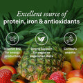 Organika Spirulina + B12 Powder - Tropical Fruit Punch Flavour- Sugar , Superfood, Plant Based Source Of B12 (250Mcg) And Protein, High In Antioxidants And Vitamins + Minerals- 300G