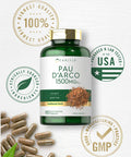 Carlyle Pau D'Arco Capsules | 1500Mg | 180 Count | Non-Gmo, Gluten Free | Herbal Supplement