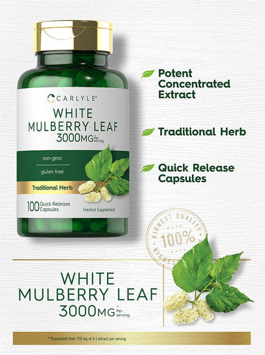 Carlyle Mulberry Leaf Extract | 3000Mg | 100 Capsules | Non-Gmo And Gluten Free Herbal Supplement