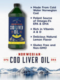 Carlyle Cod Liver Oil Liquid | 16 fl oz | Pack of 3 Bottles | Lemon Flavor | Norwegian | Non GMO Gluten