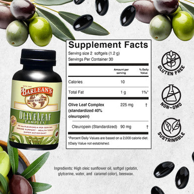 Barlean's Olive Leaf Complex 60 Count (90Mg)