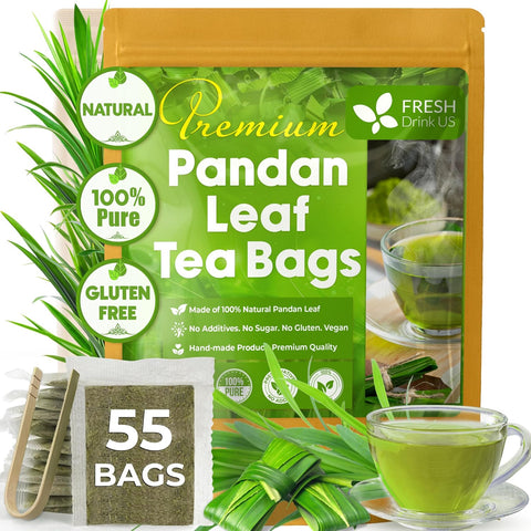 FreshDrinkUS, Premium 75 Mulberry Leaf Tea Bags, 100% Natural & Pure from Mulberry Leaves. Loose Leaf Herbal Tea. Made with Natural Material Tea Bags. No Sugar, No Caffeine, No Gluten, Vegan.