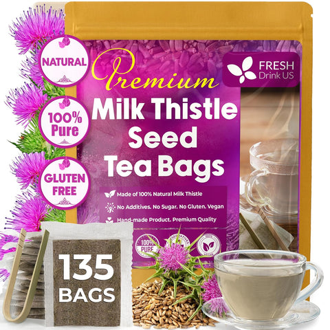 FreshDrinkUS, Premium 75 Mulberry Leaf Tea Bags, 100% Natural & Pure from Mulberry Leaves. Loose Leaf Herbal Tea. Made with Natural Material Tea Bags. No Sugar, No Caffeine, No Gluten, Vegan.