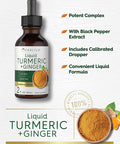 Carlyle Liquid Turmeric And Ginger Supplement | 2 Fl Oz | With Black Pepper | Vegan, Non-Gmo, Gluten Free