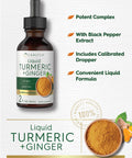 Carlyle Liquid Turmeric And Ginger Supplement | 2 Fl Oz | With Black Pepper | Vegan, Non-Gmo, Gluten Free