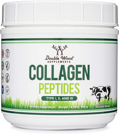 Hydrolyzed Collagen Peptides Protein Powder Keto 16.08oz Multi Type 1 2 and 3 Grass Fed Bovine SourceColageno Hidrolizado for Women and Men Unflavored No Clump with Scoop