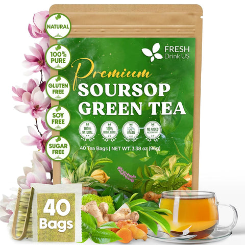 FreshDrinkUS, Premium 75 Mulberry Leaf Tea Bags, 100% Natural & Pure from Mulberry Leaves. Loose Leaf Herbal Tea. Made with Natural Material Tea Bags. No Sugar, No Caffeine, No Gluten, Vegan.