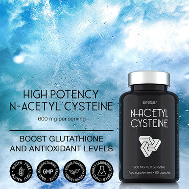 NAC Supplement High Strength - N-Acetyl-Cysteine 600mg - 60 Capsules - Odourless - Vegan N Acetyl Cysteine Nutritional Supplements - Made in The UK