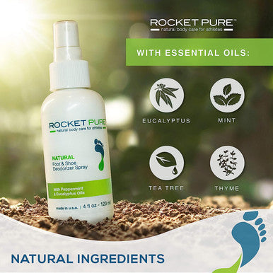 Natural Mint Shoe Deodorizer, Foot Deodorant Spray. Fights Odor, Stink Caused by Bacteria. Spray Freshens Better Than Messy Powders, Antiperspirants, Insoles, Sneaker Balls. Use on Feet or Shoes.