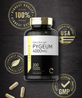 Carlyle Pygeum Africanum Bark | 200 Capsules | High Potency Extract | Non-GMO Gluten Supplement