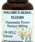 Barlowe's Herbal Elixirs Chamomile Extract - 1.2% Apigenin - 60 600mg VegiCaps - Stearate Free, Bottled in Glass!