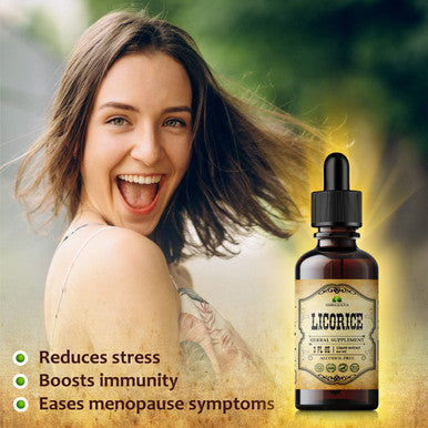 HERBALICIOUS Licorice Root Extract - Glycyrrhiza Glabra - Herbal Supplement For Digestion Restore Respiratory Health Fatigue & Immunity Support Vegan Gluten Free Liquid Tincture (2Fl Oz)