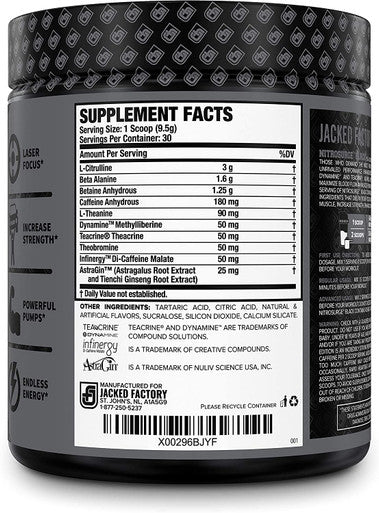 NITROSURGE Black Pre Workout Supplement Nootropic Energy Booster Powder w/Dynamine TeaCrine PreWorkout Nitric Oxide Booster 30 Servings Sour Gummy