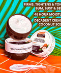 Palmer'S Coconut Oil Formula Brazilian Coco Cream With Vitamin E 8.8 Fl Oz Whipped Bum Bust & Body Cream Helps With Skin Tightening & Firming