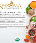 Khroma Herbal Products Organic Lemon Balm 30 Servings - 800 MG Per Serving - 2 FL OZ Liquid - Melissa Officinalis