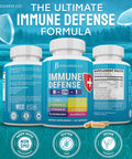 Immune Support 8 In 1 Capsules - Zinc Supplement, Vitamin D3 5000 Iu, Vitamin C 1000Mg And Elderberry - Immune Booster Ginger Root, And Turmeric - [2-Pack]