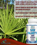 YUMMYVITE Extra Strength Saw Palmetto - 45% Extract Prostate Supplement, Decrease Frequent Urination, Dht Blocker For Hair Growth, Non-Gmo, 100 Capsules