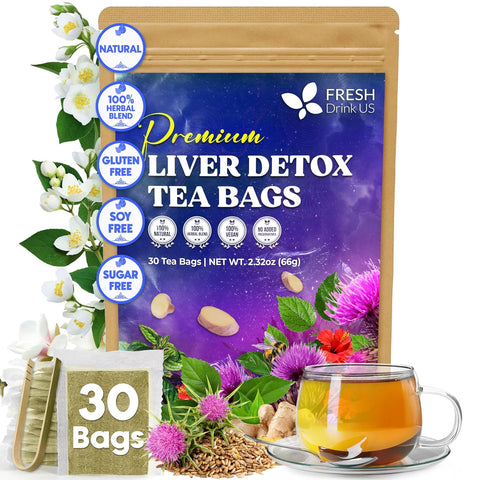 FreshDrinkUS, Premium 120 Mulberry Leaf Tea Bags, 100% Natural & Pure from Mulberry Leaves. Loose Leaf Herbal Tea. Made with Natural Material Tea Bags. No Sugar, No Caffeine, No Gluten, Vegan.