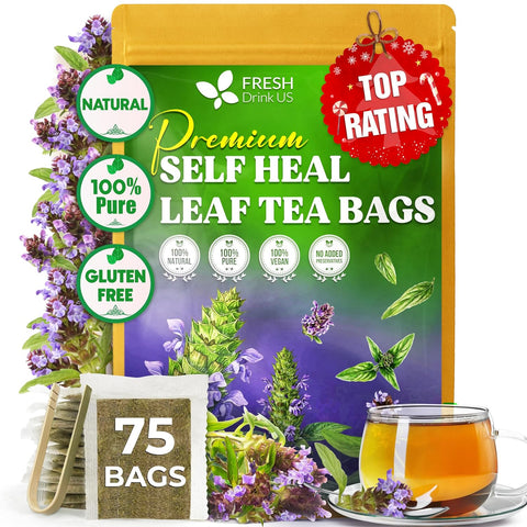 FreshDrinkUS, Premium 75 Mulberry Leaf Tea Bags, 100% Natural & Pure from Mulberry Leaves. Loose Leaf Herbal Tea. Made with Natural Material Tea Bags. No Sugar, No Caffeine, No Gluten, Vegan.