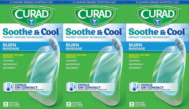 Curad Soothe and Cool Clear Gel Bandages 8 Count (Pack of 3)