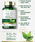 Carlyle Fo-Ti 1000Mg | 180 Capsules | He-Shou-Wu Root | Traditional Herb | Non-Gmo And Gluten Free Supplement