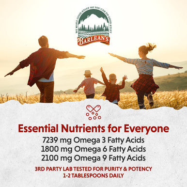 Barlean's Organic Lignan Flaxseed Oil Liquid Supplement From Cold Pressed Flax Seeds 7 230 Mg Ala Omega-3 Fatty Acids Cold Press Flax Seeds For Joint & Heart Health 32 Oz
