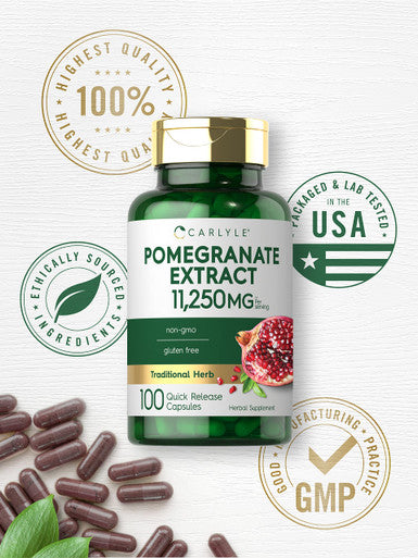Carlyle Pomegranate Extract | 11250Mg | 100 Capsules | Non-Gmo, Gluten Free Supplement | Traditional Herb