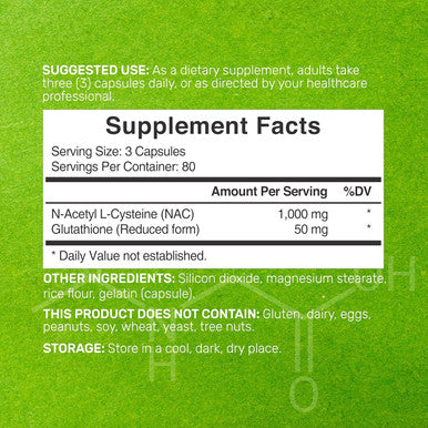 Deal Supplement NAC Supplement (N-Acetyl Cysteine) 1000mg Per Serving with Reduced Glutathione 240 Capsules Antioxidant Support for Immune Health Lung & Liver Function