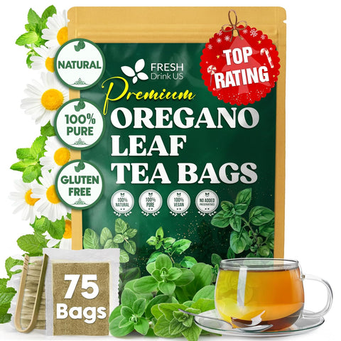 FreshDrinkUS, Premium 120 Mulberry Leaf Tea Bags, 100% Natural & Pure from Mulberry Leaves. Loose Leaf Herbal Tea. Made with Natural Material Tea Bags. No Sugar, No Caffeine, No Gluten, Vegan.