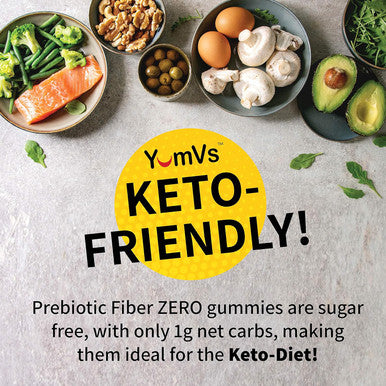 Prebiotic Fiber Zero Gummies For Kids By Yumvs Keto Sugar Gummy Chews For Toddlers 4G Fiber For Children Constipation Support Natural Kosher Halal Berry Chewable 70 Count