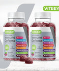 Multivitamin Gummies 8 In 1 Immune Support Supplement With Probiotics - Immune Boosters For Adults & Teens - Vegetarian, Gelatin Free, Gmo - Chewable Berry Flavored Pectin Immune Defense Gummy