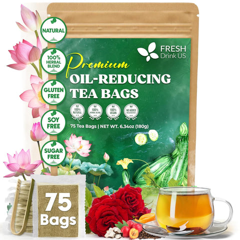 FreshDrinkUS, Premium 75 Mulberry Leaf Tea Bags, 100% Natural & Pure from Mulberry Leaves. Loose Leaf Herbal Tea. Made with Natural Material Tea Bags. No Sugar, No Caffeine, No Gluten, Vegan.
