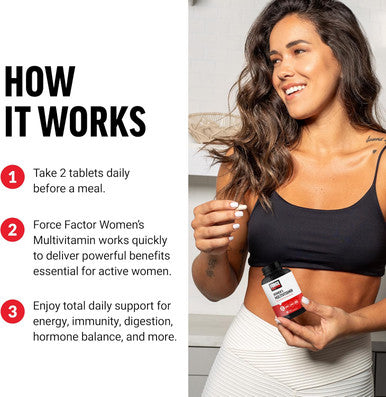 Force Factor Women s Multivitamin Multivitamin for Women to Support Hormone Balance Energy Immunity and Gut Health with 20 Vitamins & Minerals Ashwagandha Chasteberry and More 60 Tablets