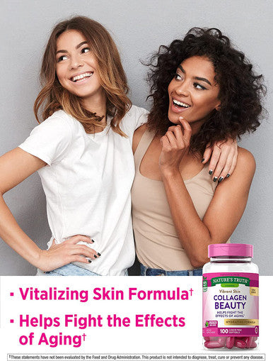 Collagen Beauty Supplement | 100 Liquid Max Softgels | Non-GMO & Gluten Pills | Hydrating Formula | by Natures Truth