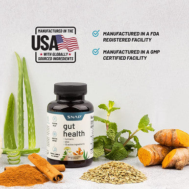 Gut Health Supplement Digestive Enzymes Prebiotic Probiotics for Digestive Health Bloating Relief for Women and Men Leaky Gut Repair Gut Assist Cleanse by Snap Supplements 60 Capsules