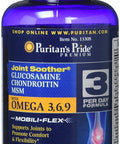 Glucosamine Chondroitin & MSM with Omega 3 6 9 Supports Joints to Promote Joint Comfort and Flexibility 120 Count by Puritan's Pride