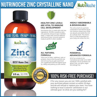 Nutrinoche Pure Crystalline Liquid Zinc Supplement - 30 Ppm - Colloidal Minerals
