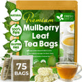 FreshDrinkUS, Premium 120 Mulberry Leaf Tea Bags, 100% Natural & Pure from Mulberry Leaves. Loose Leaf Herbal Tea. Made with Natural Material Tea Bags. No Sugar, No Caffeine, No Gluten, Vegan.