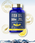Fish Oil 3000Mg | 900Mg Omega 3 | 90 Softgels | Lemon Flavor | Non-Gmo And Gluten Free Supplement